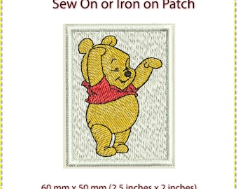 Winnie the Pooh Patch: Sew-On/Iron-On Applique (2.5 in x 2 in)