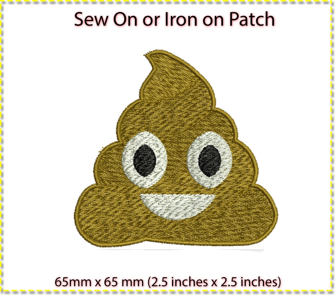 POO Emoji Logo Aufnäher Bestickt Aufbügeln Aufnähen Aufnäher Abzeichen