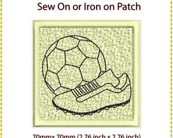 Football Soccer Patch: Sew On or Iron On (2.5 inches)