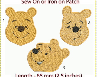 Winnie the Pooh Face Patch: Sew On or Iron On (2.5 inches)