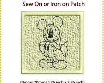 Mickey Mouse Patch: Sew On or Iron On (2.5 inches)