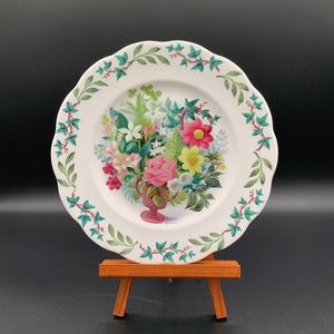 Queen Mary Floral Plate, Fine Bone China, Vintage Royal Academy, Collectible Dinnerware, Antique Floral Decor