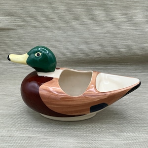 Vintage Ceramic Mallard Duck Planter, Duck Figurine Planter, Home Décor, Indoor Planter, Collectible Planter, Unique Gift, Cabin Decor