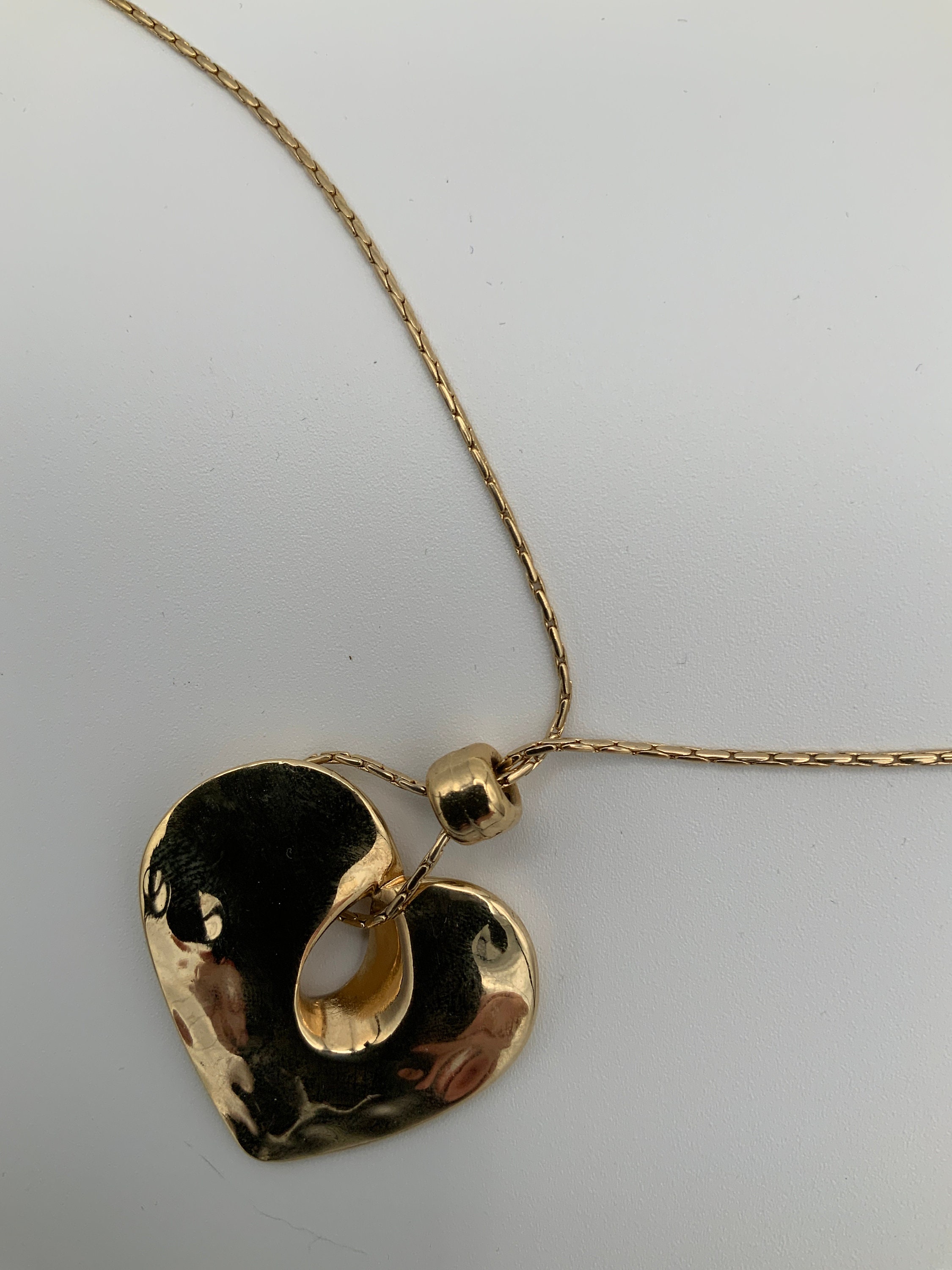 Chunky Gold Heart Necklace, Layering Necklace, Everyday Jewelry, Gift for Women, Mothers Day ...