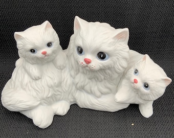 Figura vintage de gato de cerámica, decoración para el hogar, regalo para amantes de los gatos