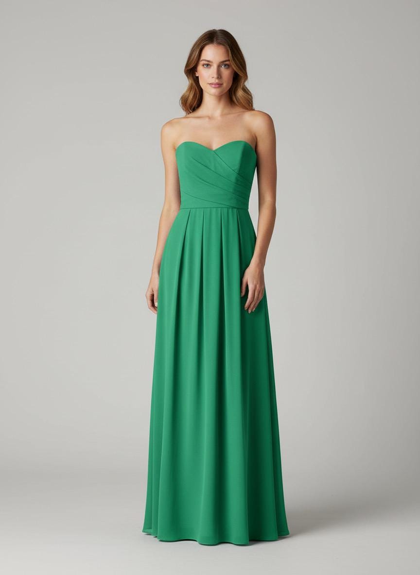 Emerald Green Strapless Dress - Etsy