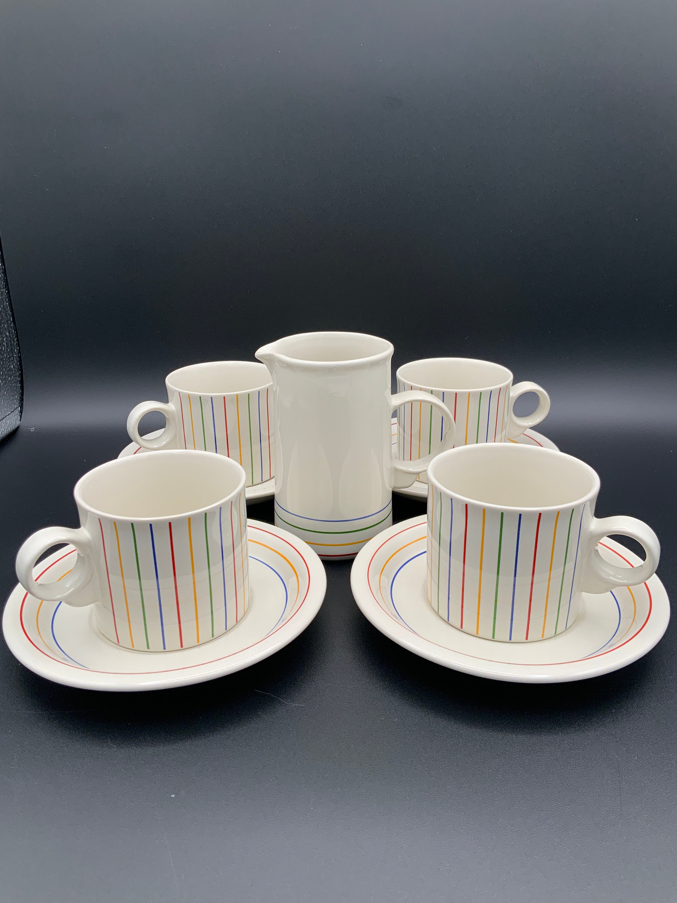 Epoch Creamer and Coffee Mugs, Vintage 1980s Set, Retro Home, Collectible Kitchenware, Tea and Coffee Set