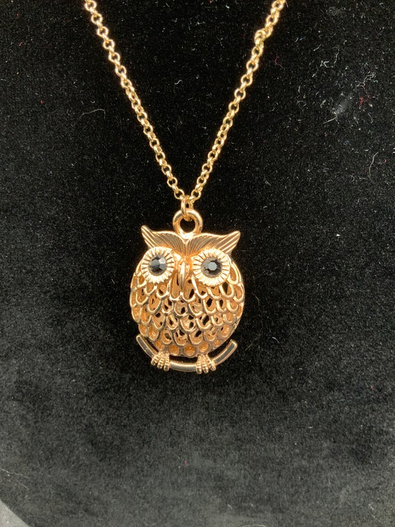 Betsy Johnson Owl Necklace, Owl Pendant, Charm Ne… - image 1