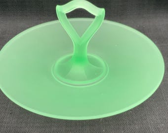 ヴィンテージウランガラス製サービングディッシュ、レトロなおもてなし、サービングディッシュ