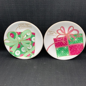 Vintage Royal Norfolk kerstbordenset: roze en groen vakantiedecor