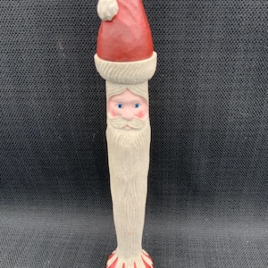 Rustic Wooden Santa Candle Holder: Christmas Holiday Centerpiece