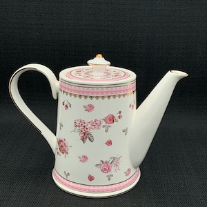 Bule de porcelana Shabby Chic, bule de chá estilo vintage, estampa floral, decoração para chá da tarde, cozinha estilo chalé