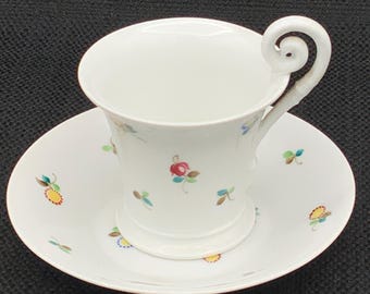 アンティーク ニンフェンブルク磁器 1920-30年頃 デミタス 手描き花柄