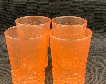 Vintage Pink Renaissance Glassware Set: Elegant Retro Barware