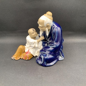 Chinese Mud Men Figure Decoration, Shiwan Kiln Ceramic Statue “The Joy Of Family”