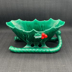 Vintage Lefton Christmas Sleigh Ornament, Holiday Decor, Festive Table Centerpiece, Retro Christmas, Vintage Holiday Decor