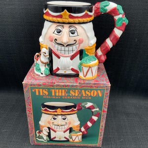 Vintage 3D Nutcracker Mug, Holiday Christmas Decor, Collector's Item