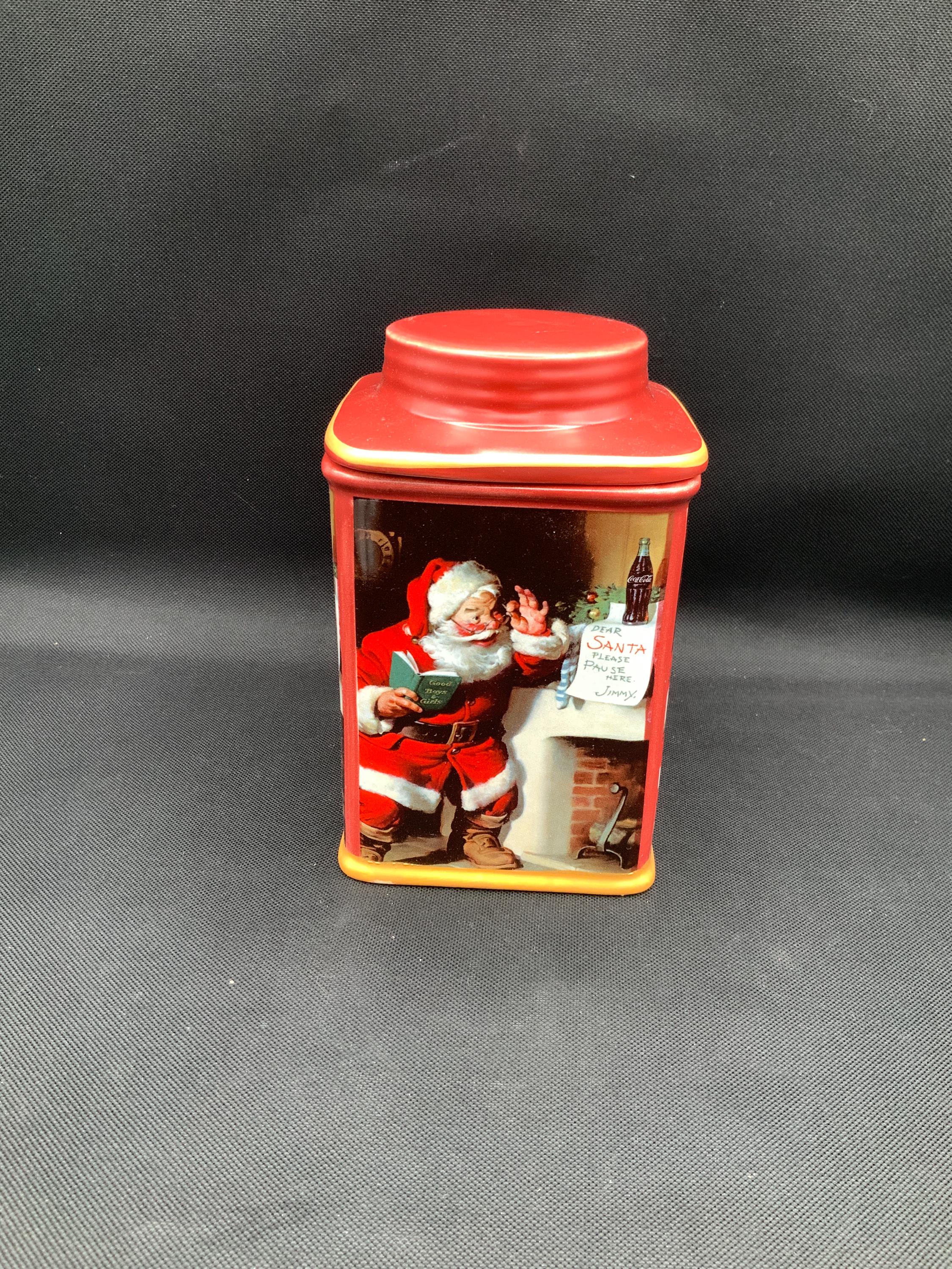 （あ002）コカコーラ　サンタ　空き缶 Christmas Coca Cola Santa Canister - Etsy