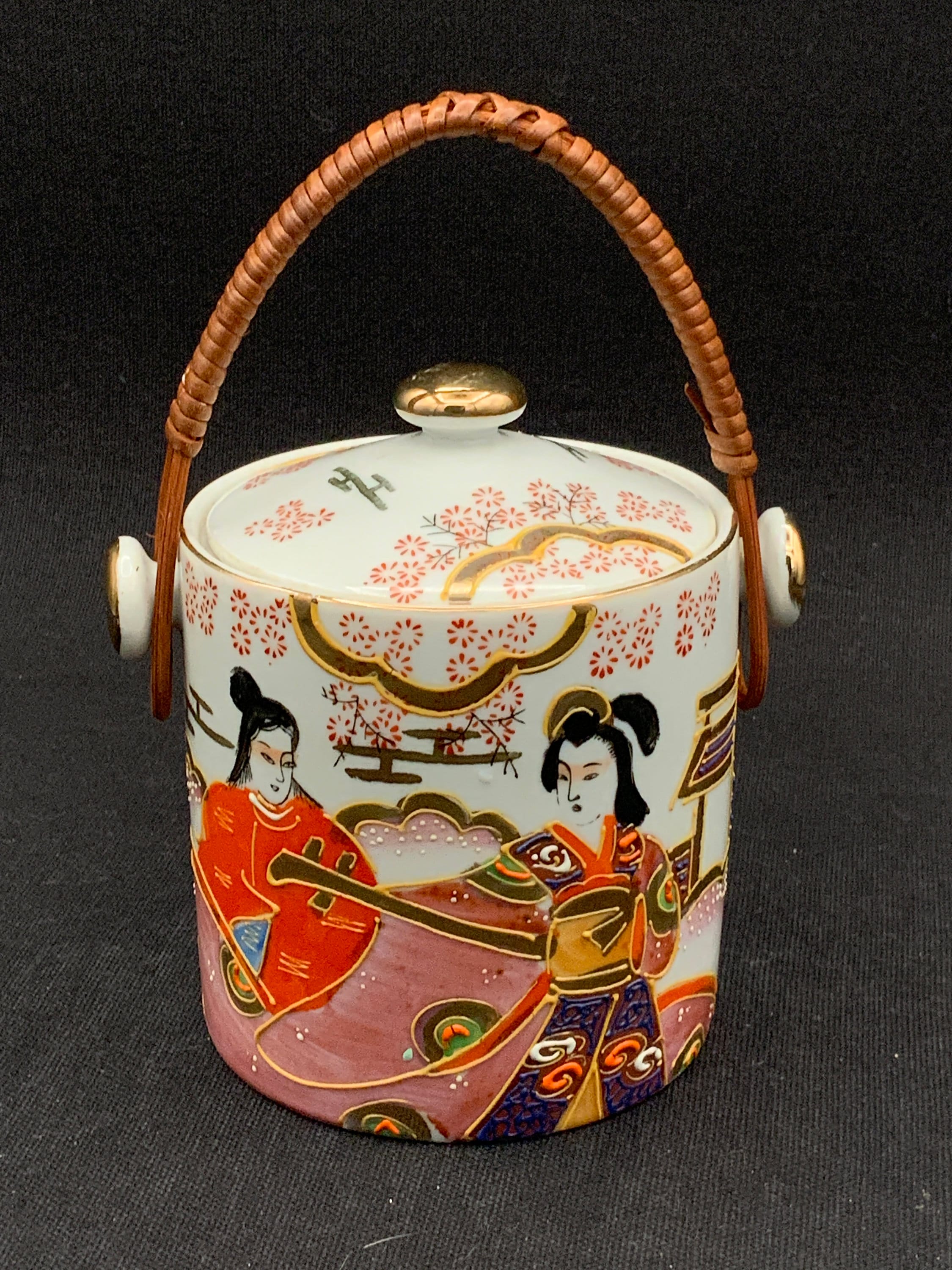 Japanese Ice Bucket, Vintage Asian Barware, Mid Century Ice