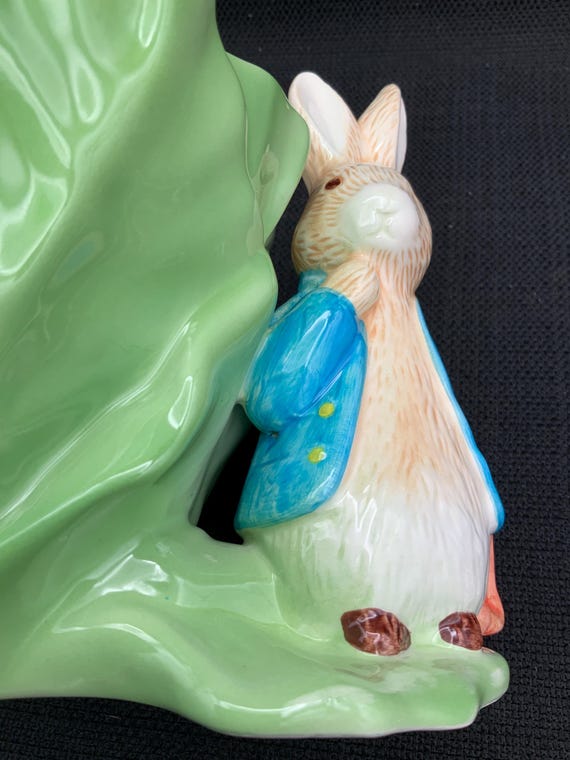 Peter Rabbit Cabbage Bowl , Ceramic Easter Decor, Basket Ornament