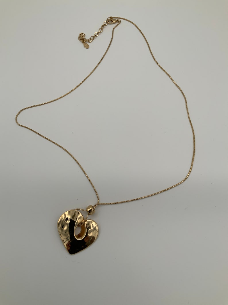 Chunky Gold Heart Necklace, Layering Necklace, Everyday Jewelry, Gift for Women, Mothers Day ...