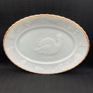 Anchor Hocking Thanksgiving Table Decor, Vintage Serving Tray, Glass Plate, Fall Table Centerpiece, Hostess Gift