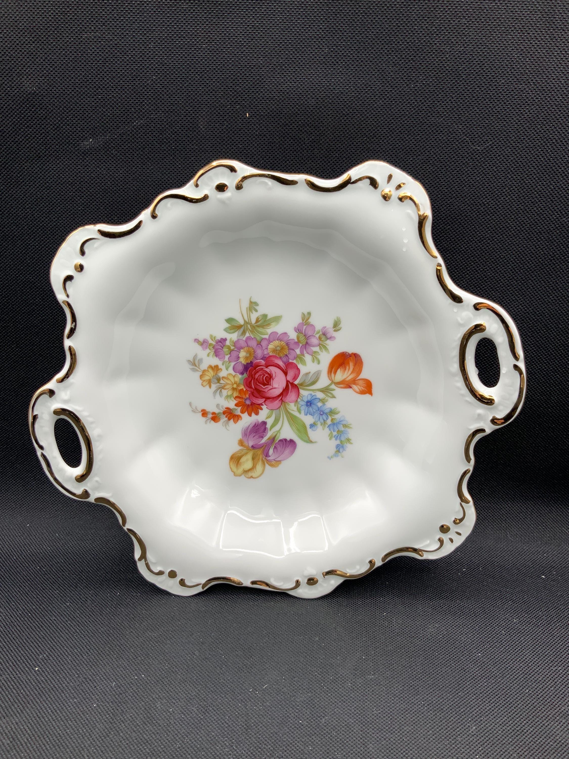 Vintage Schumann Arzberg Bavaria Floral Dish- Schumann 1110- 22cm