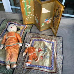 Vintage Chinese Cloth Mother Doll, Doll with Child, Cultural Collectible, Handmade Doll, Traditional Keepsake