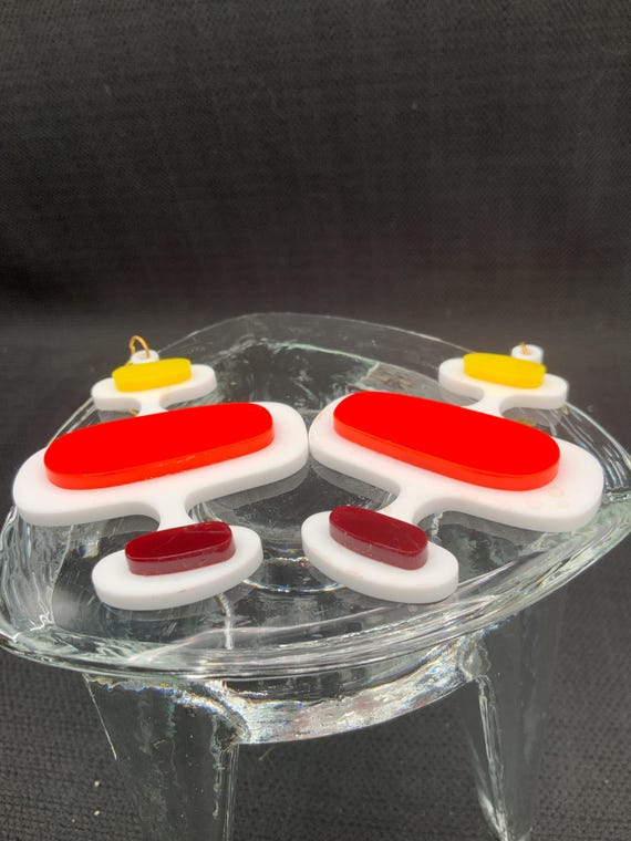 Acrylic Geometric Statement Earrings: Mid Century… - image 5
