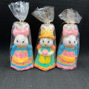 Vintage 1990s Bunny Candle Set, Rabbit Candle Trio, Collectible Candle Set, Home Decor, Easter Bunny Gift, New in Package
