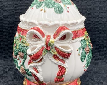 Vintage Pinecone Bico China Cookie Jar, Collectible Holiday Decor, Ceramic Jar, Holiday Decor, Lidded Jar