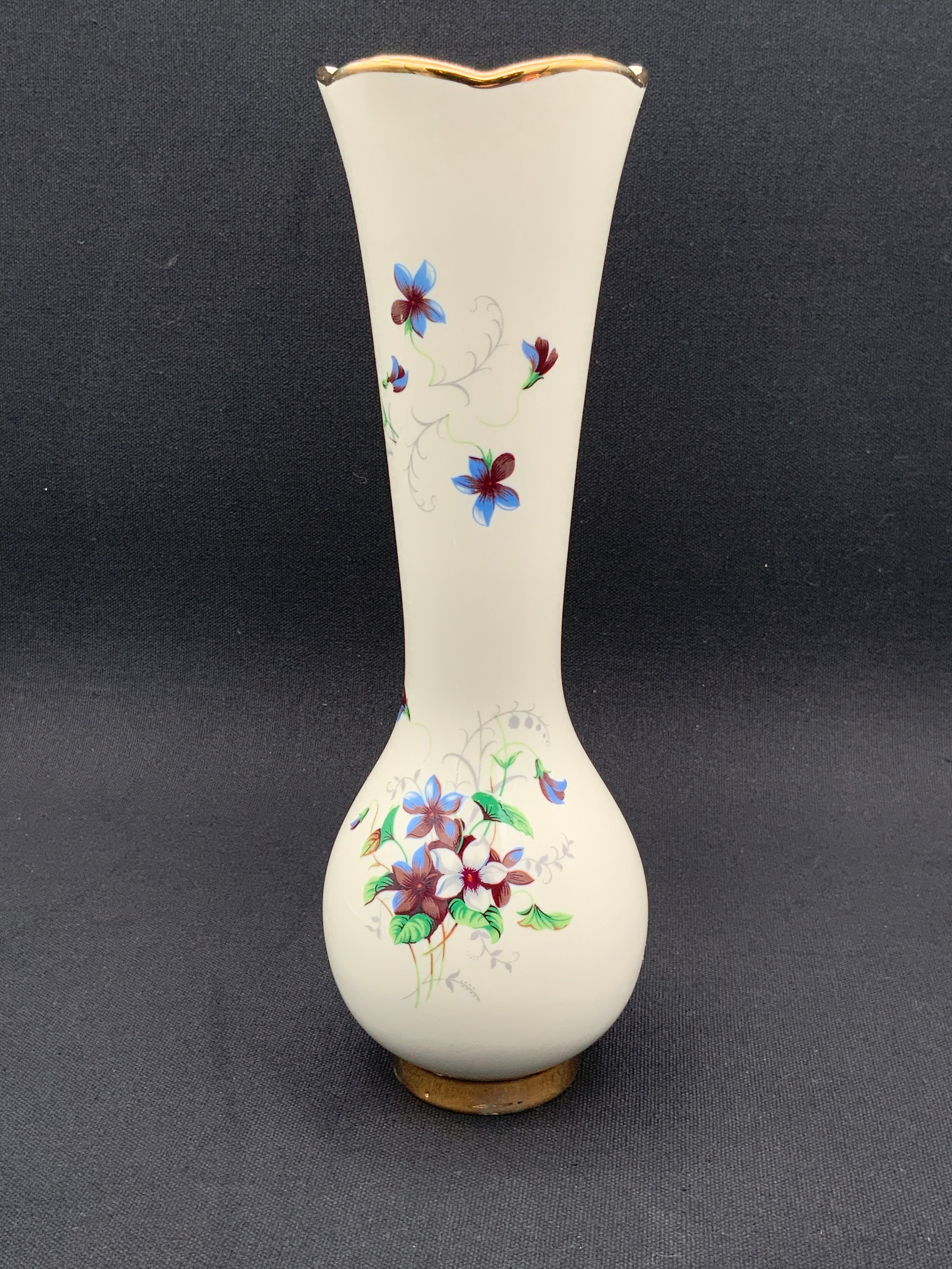 Vintage Porcelain Floral Vase Hand-painted Flower Vase Home - Etsy