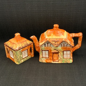 Tetera vintage Kensington Cottage Ware, azucarero, tetera coleccionable, juego de té inglés, tetera Cottage Ware de regalo