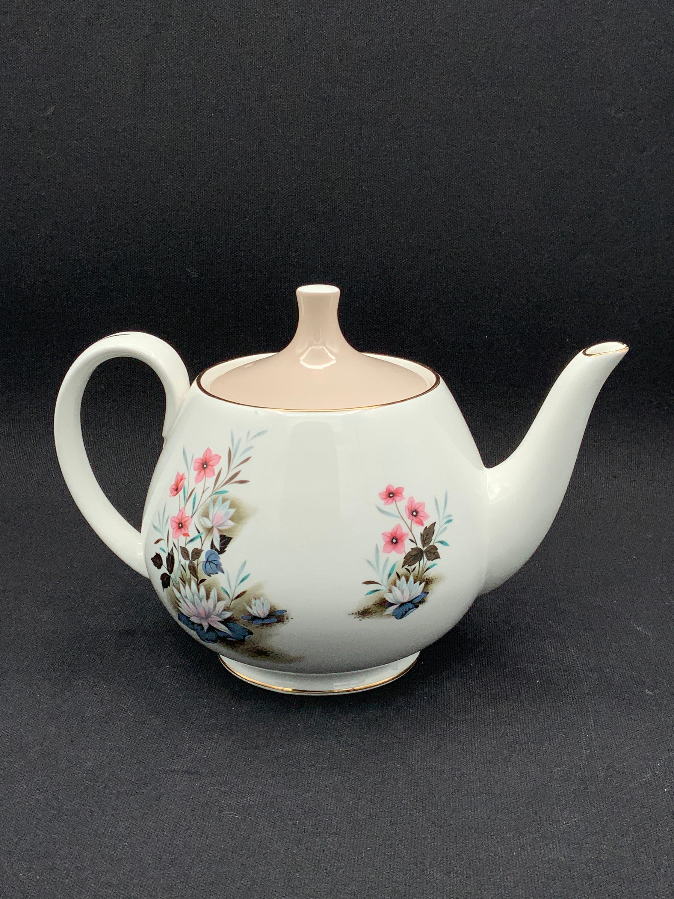 Vintage Royal Adderley Bone China Ophelia Pattern Tea Pot, Floral 