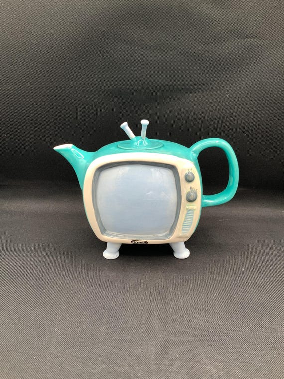 Blue Sky Ceramics Television Teapot, Retro TV Novelty Teapot, Kitchen Display