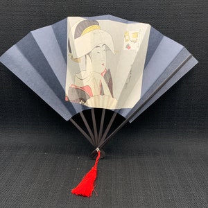 Vintage Japanese Bamboo Hand Fan: Traditional Asian Decor With Box, Unique Room Decor