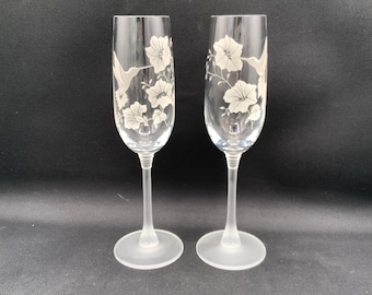 Fluted Champagne Hummingbird By Avon, Set of Two, Left and Right Facing Bird