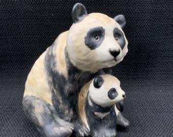 クリスマスオーナメント 手作りパンダの置物：空気乾燥粘土彫刻 - Etsy
