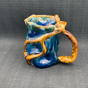 Blauer Handwerker Becher, handgemachte Kaffeetasse, Keramik Teetasse, Keramik Becher, einzigartiges Getränkegeschenk, Geschirr Geschenk