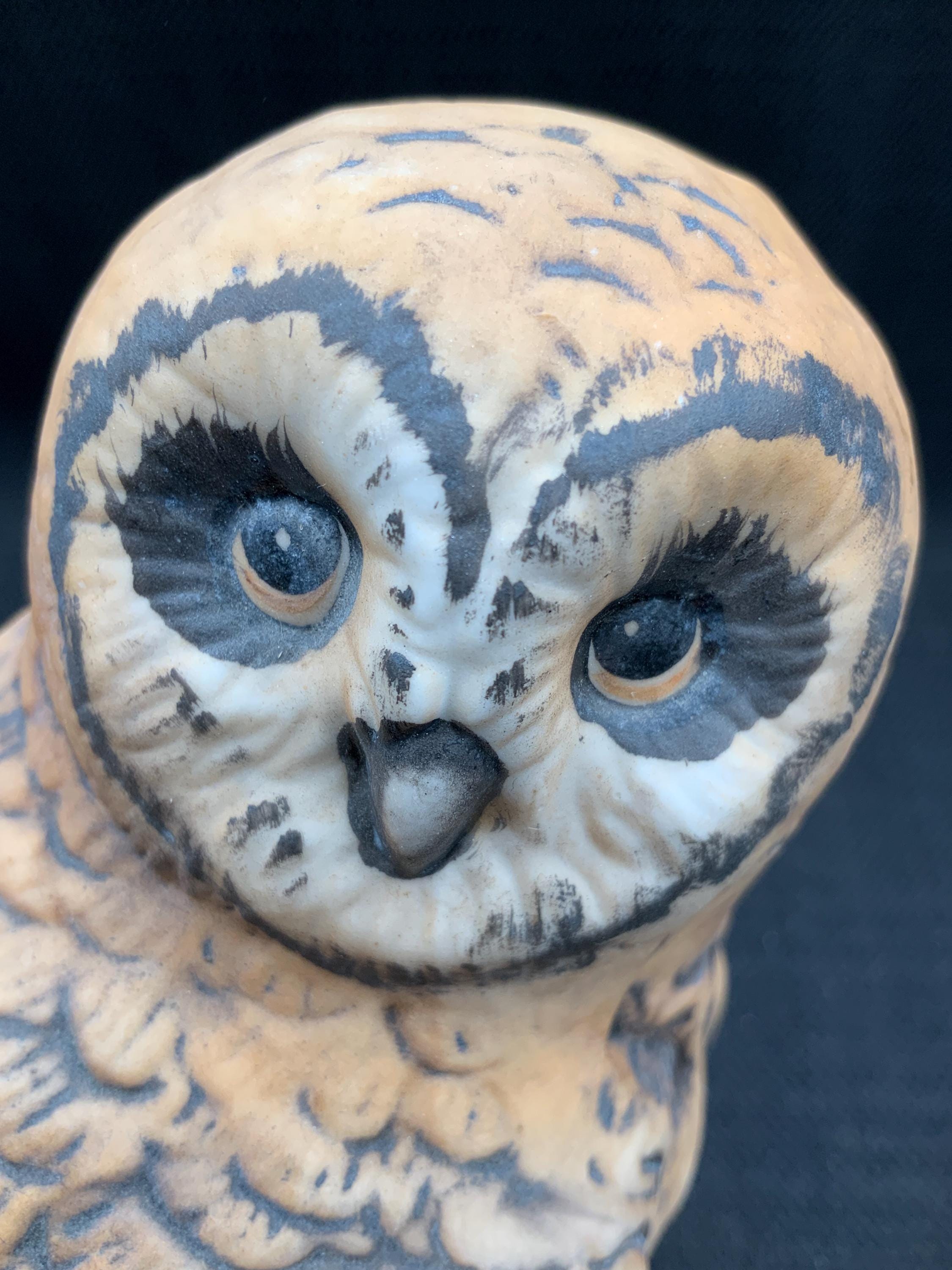 Vintage Hand-painted Porcelain Barn Owl Figurine, Wildlife Decor