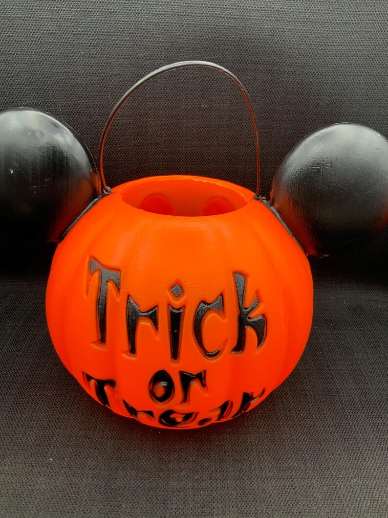 Mickey Mouse Trick or Treat Halloween Bucket, Retro Disney Candy Pail ...
