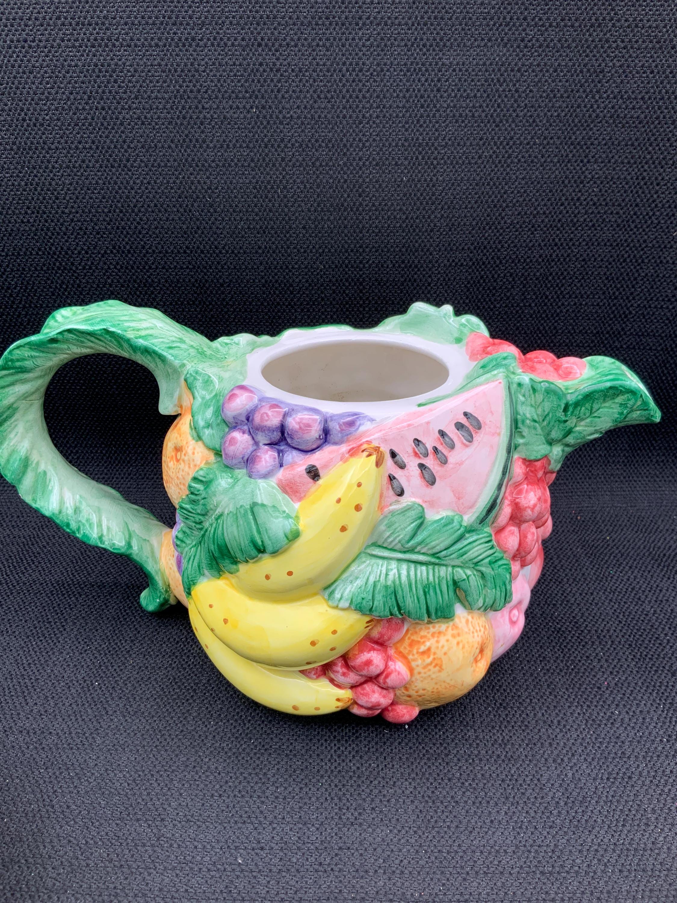 Fitz and Floyd Calypso Fruit Teapot-whimsical Kitchen Decor