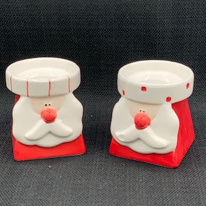 Ceramic Santa Candle Holders Set, Christmas Candle Holder Pair, Holiday Table Decor, Festive Home Decor, Santa Figurine