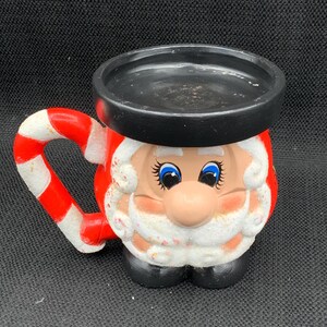 Santa Candle Holder, Christmas Decor, Christmas Table Centerpiece, Holiday Candle Stand, Santa Figurine Holder