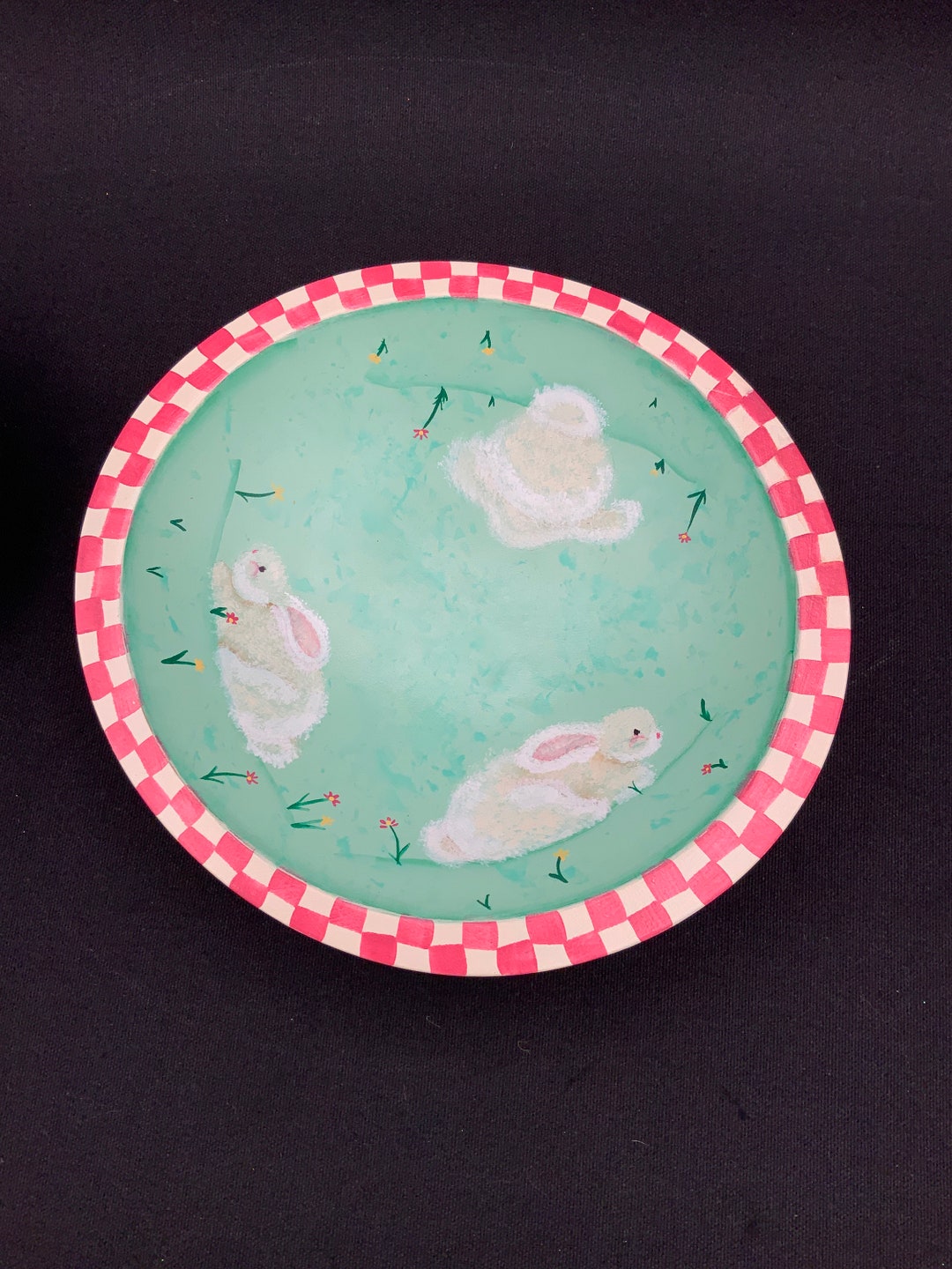 Wood Bunny Bowl, Rabbit Shaped Bowl, Easter Decor, Wooden Serving Dish ...