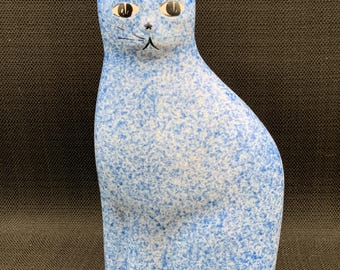 Figura vintage de gato de esponja - Pieza de decoración rústica - Estilo campestre