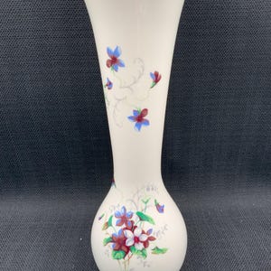 Vintage Porcelain Floral Vase, Hand-Painted Flower Vase, Home Decor, Collectible Vase, Elegant Gift, Room Decor, Gift For Her, 22K