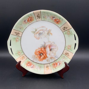 Vintage ES Germany Handled Plate, Roses with Gold Trim, Collectible Plate, Antique Plate, Home Deco Elegant Home Decor