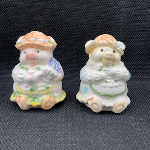 Schweinchen Salz- und Pfefferstreuer, Schweineküchendekor, niedliches Schweinestreuer-Set, Bauernhausküche, Tierliebhabergeschenk, Schweinegeschirr