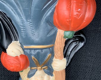 ヴィンテージ魔女の置物ティーライトホルダー、不気味なハロウィーン